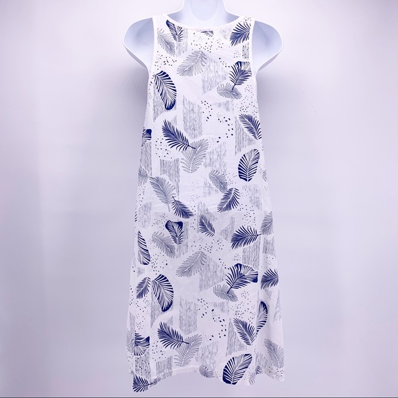 Make It Good White Leaf Print Sundress Size Small - Picture 5 of 7